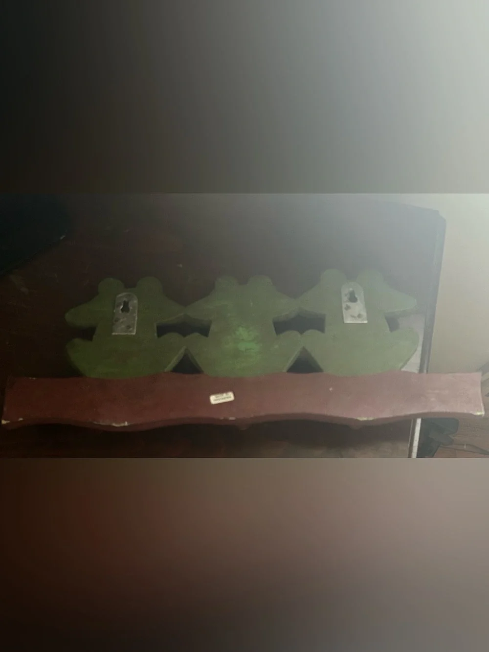 Source Unknown Green Frog Trio Wall Shelf Decor